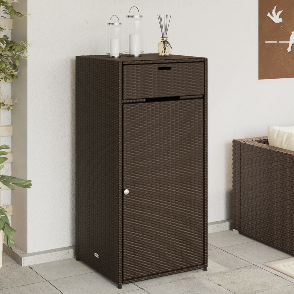 Garden Storage Cabinet Poly Rattan
