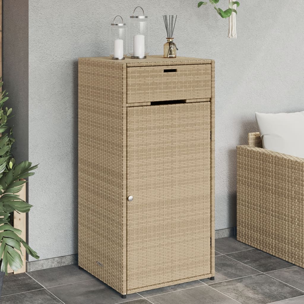 Garden Storage Cabinet Poly Rattan