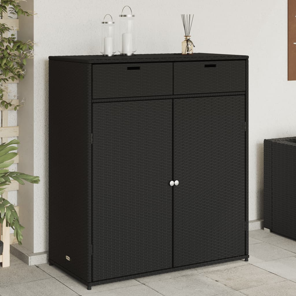 Garden Storage Cabinet Poly Rattan