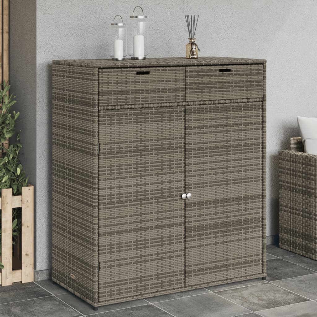 Garden Storage Cabinet Poly Rattan