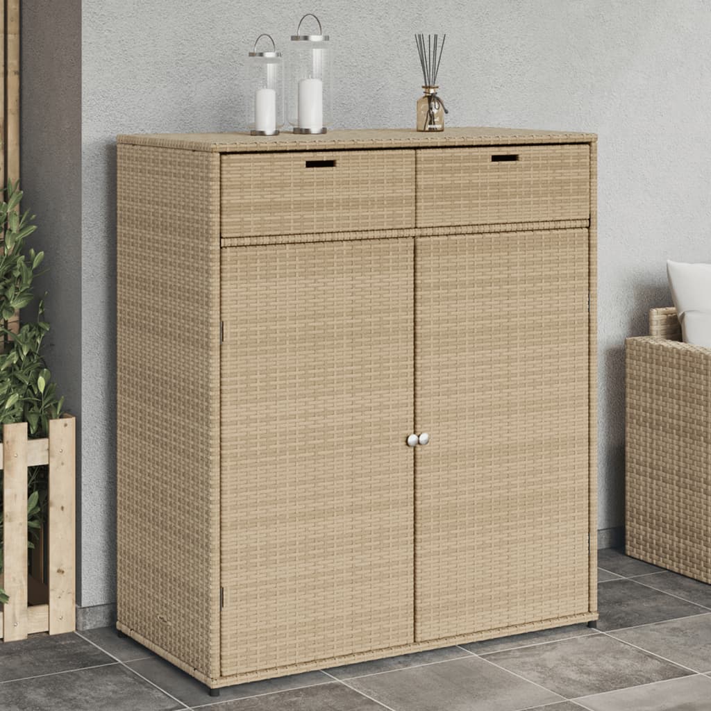 Garden Storage Cabinet Poly Rattan