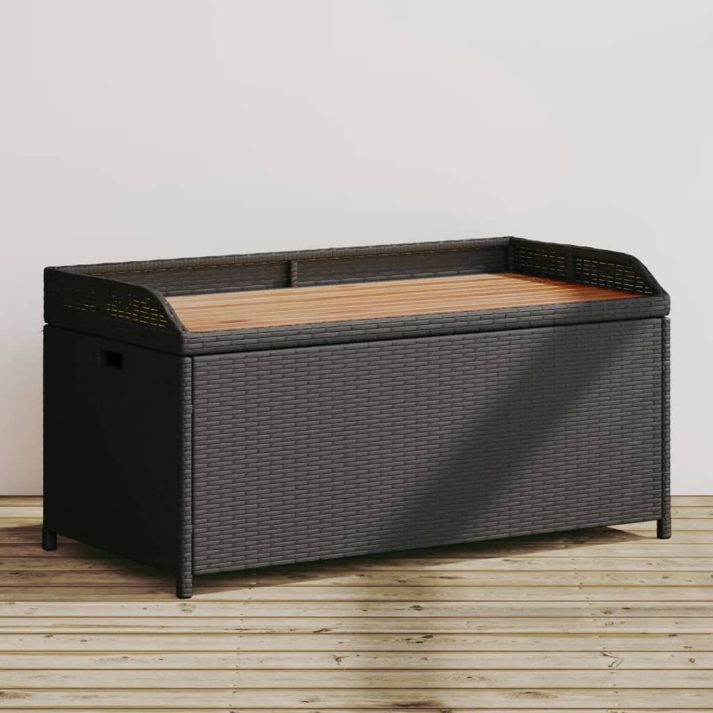 Garden Storage Bench 120 Cm Poly Rattan