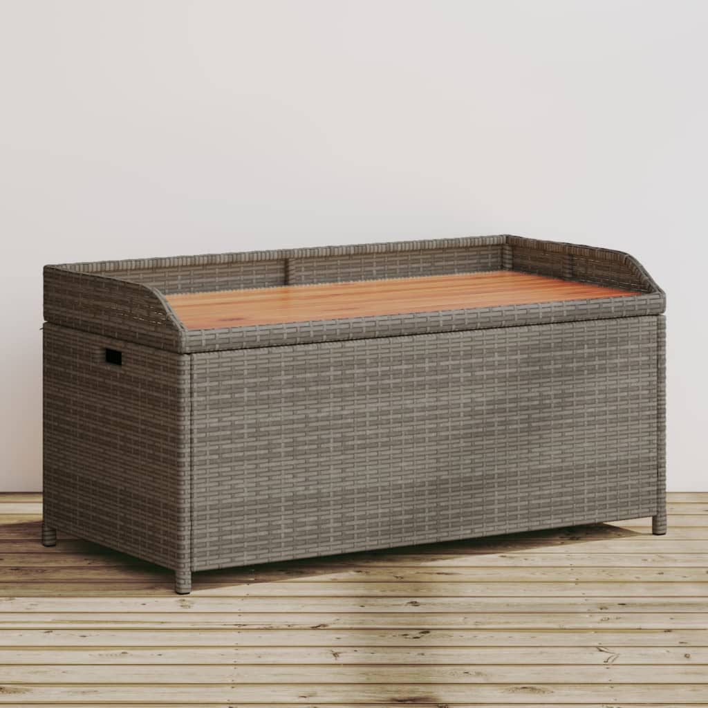 Garden Storage Bench 120 Cm Poly Rattan