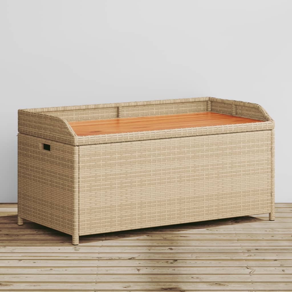 Garden Storage Bench 120 Cm Poly Rattan