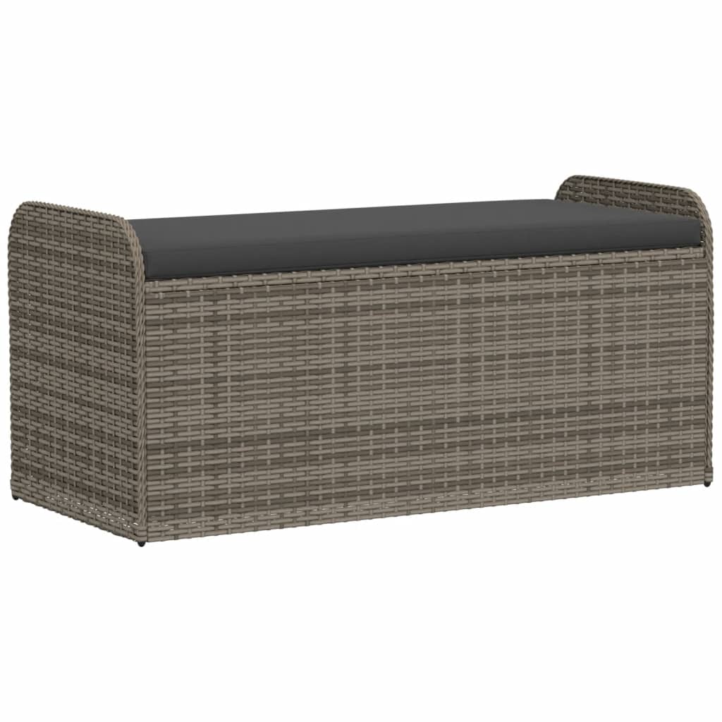 Storage Bench With Cushion Poly Rattan