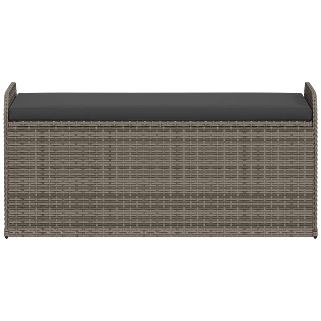Storage Bench With Cushion Poly Rattan
