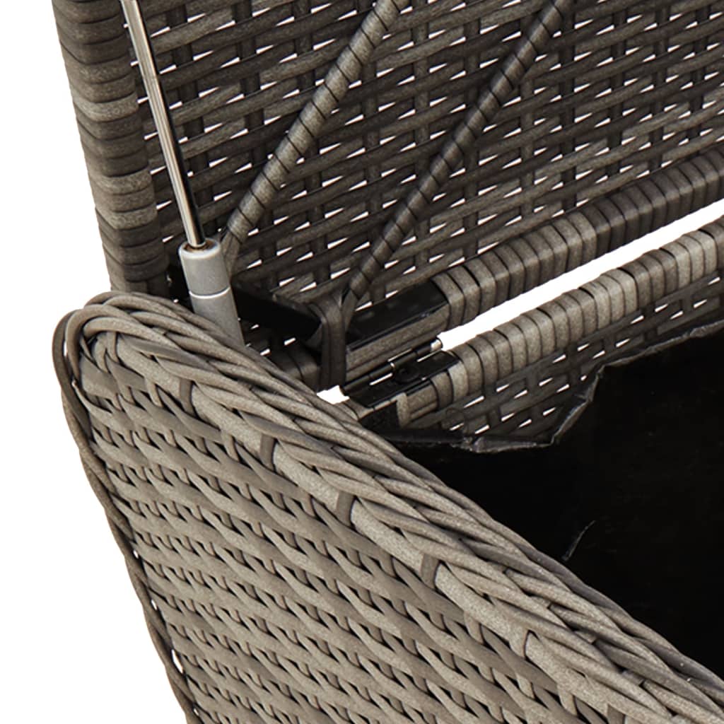 Storage Bench With Cushion Poly Rattan