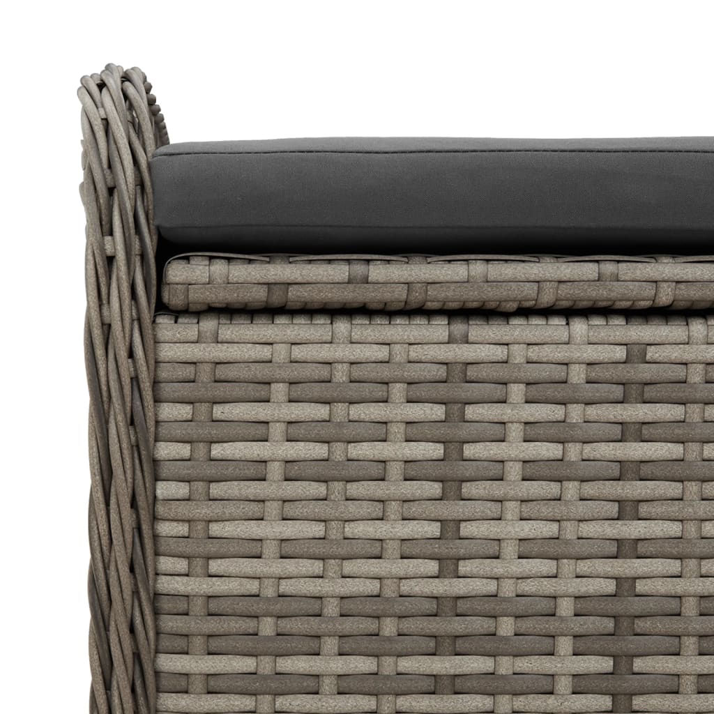 Storage Bench With Cushion Poly Rattan
