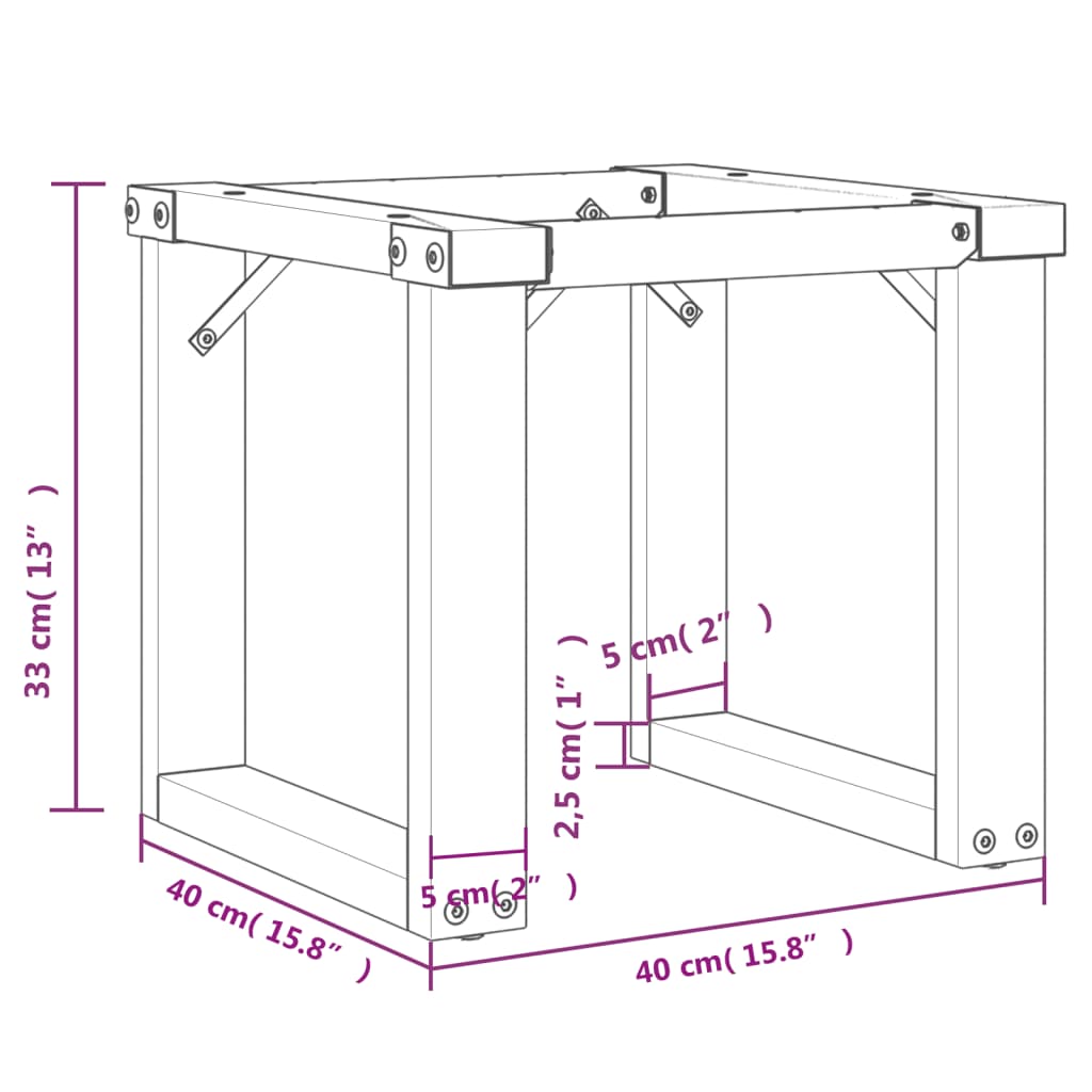 Coffee Table Legs O-Frame 40X40X33 Cm Steel