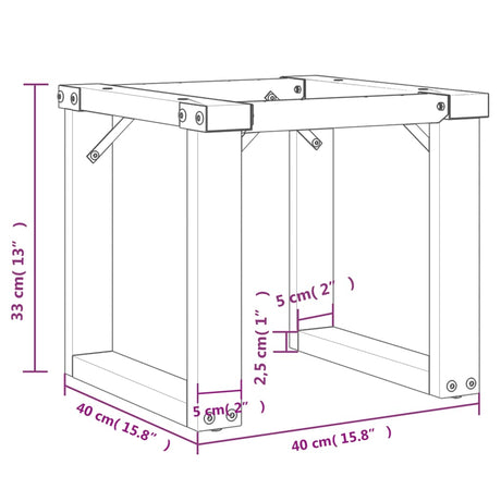 Coffee Table Legs O-Frame 40X40X33 Cm Steel
