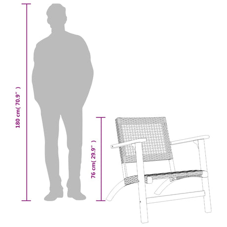 3 Piece Bistro Set Poly Rattan And Solid Wood Acacia