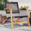 3 Piece Bistro Set Poly Rattan And Solid Wood Acacia