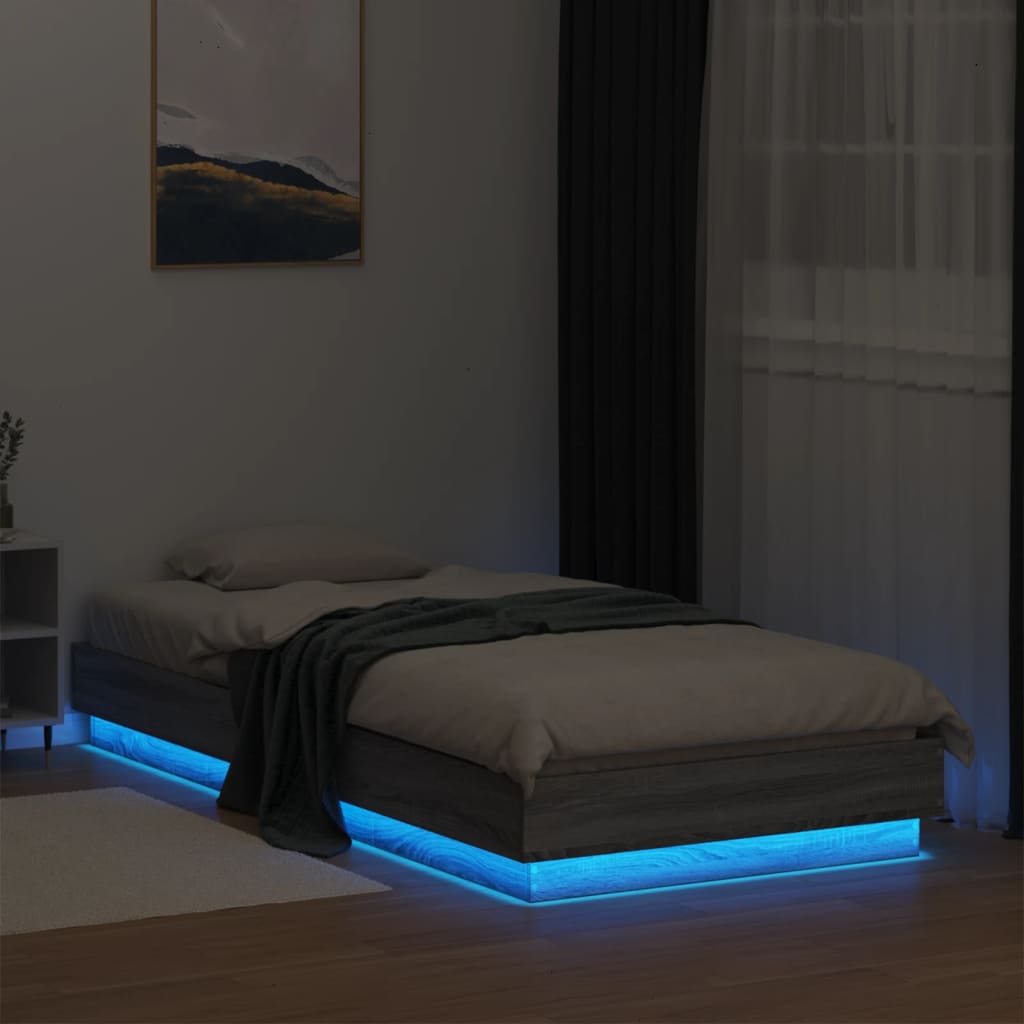 Bed Frame Without Mattress With Led Lights