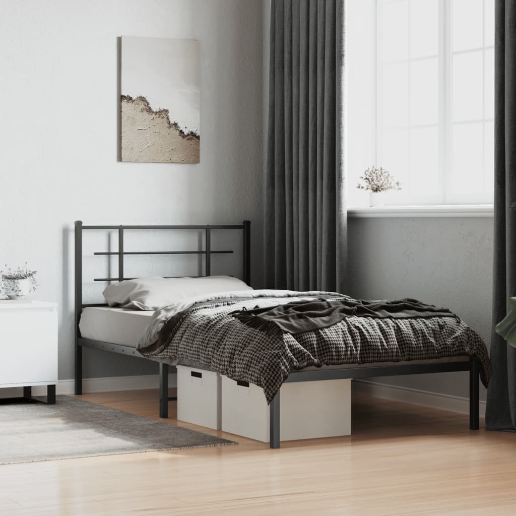 Metal Bed Frame Without Mattress 75X190Cm