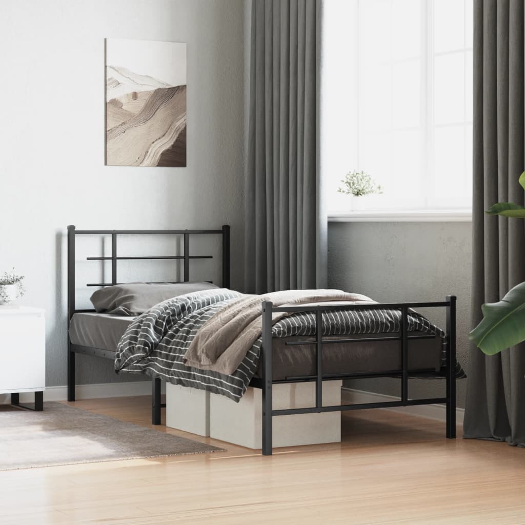 Metal Bed Frame Without Mattress 75X190Cm