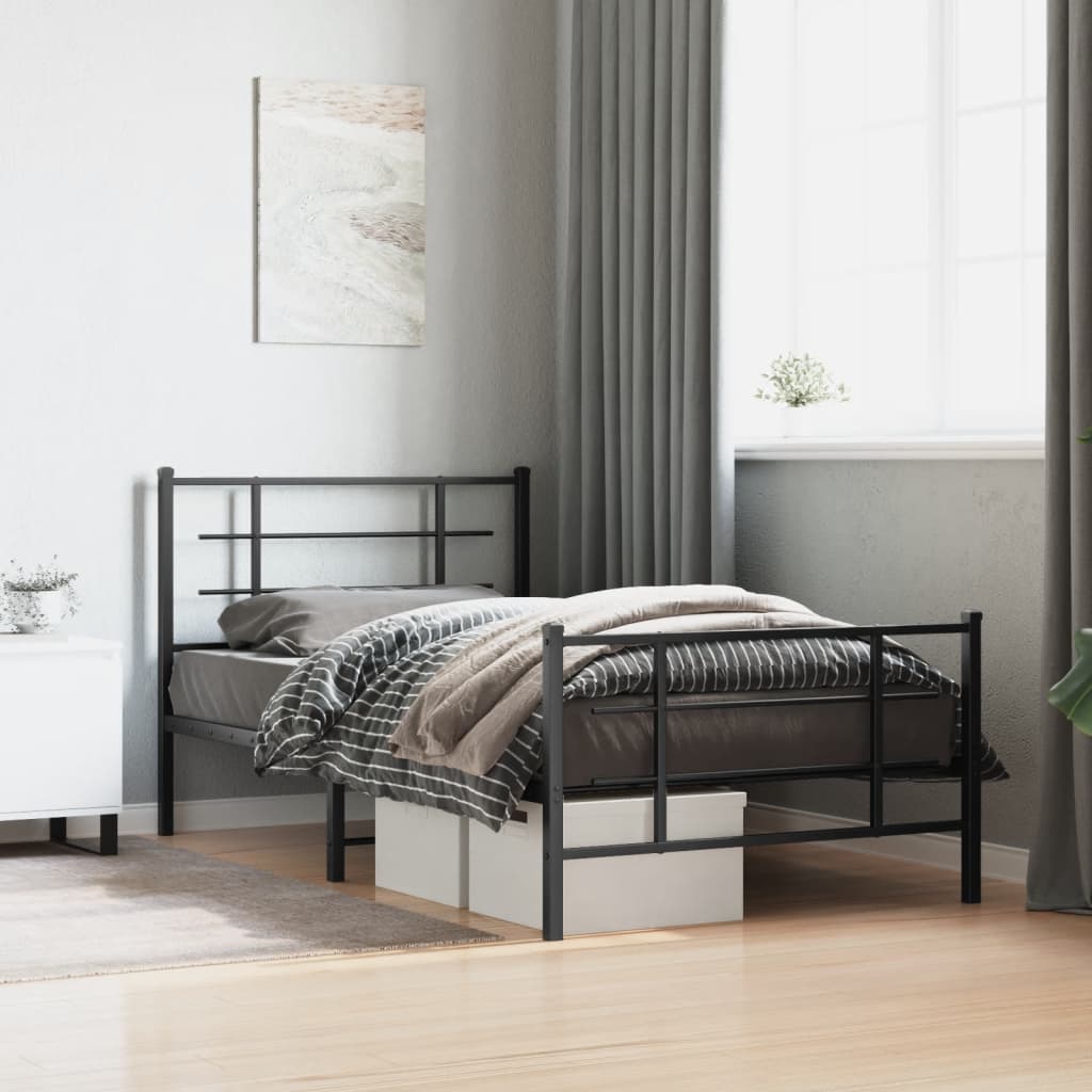 Metal Bed Frame Without Mattress 75X190Cm