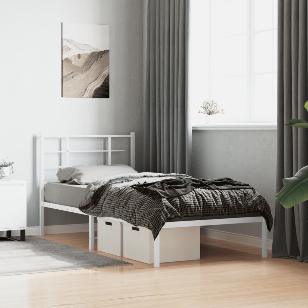 Metal Bed Frame Without Mattress 75X190Cm