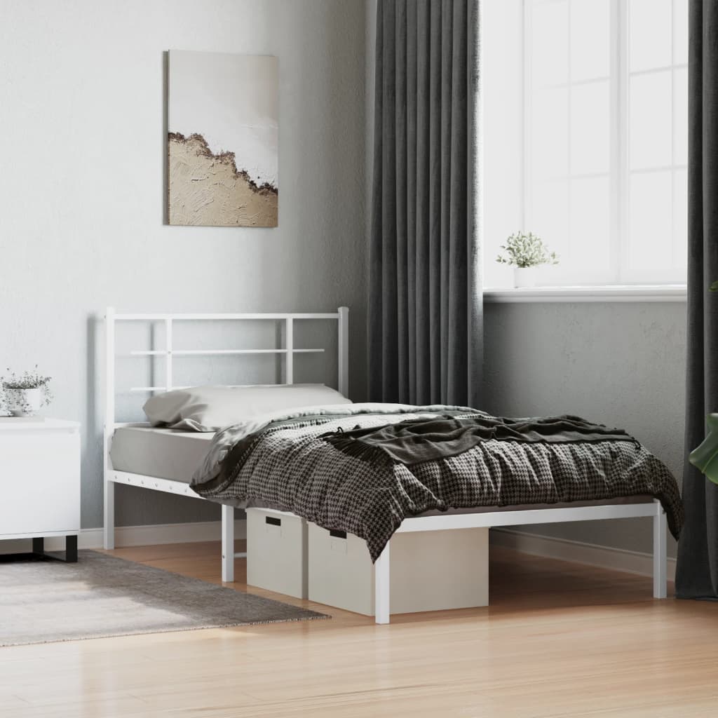 Metal Bed Frame Without Mattress 75X190Cm