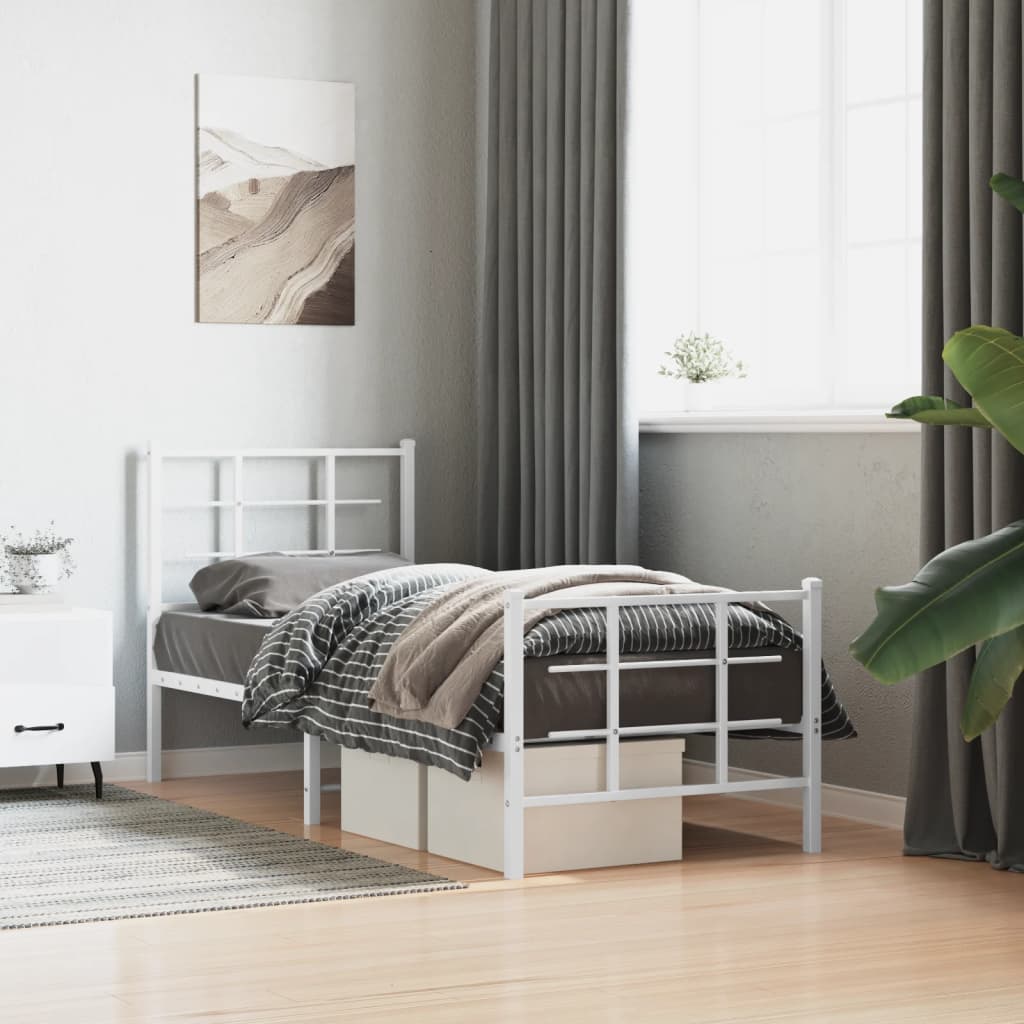 Metal Bed Frame Without Mattress 75X190Cm