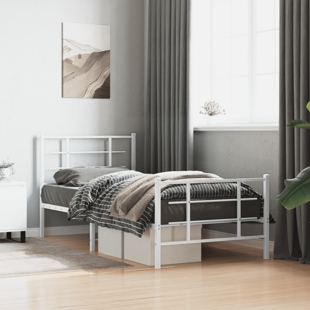 Metal Bed Frame Without Mattress 75X190Cm