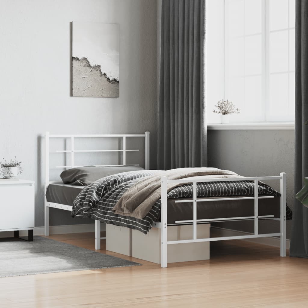 Metal Bed Frame Without Mattress 75X190Cm