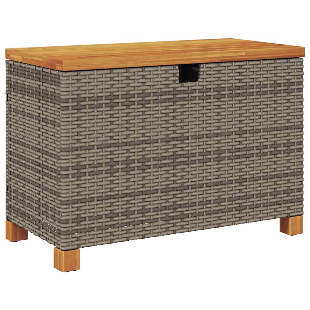 Garden Storage Box Poly Rattan Acacia Wood