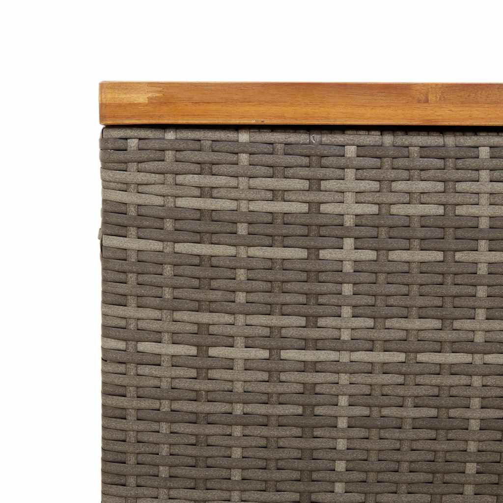 Garden Storage Box Poly Rattan Acacia Wood