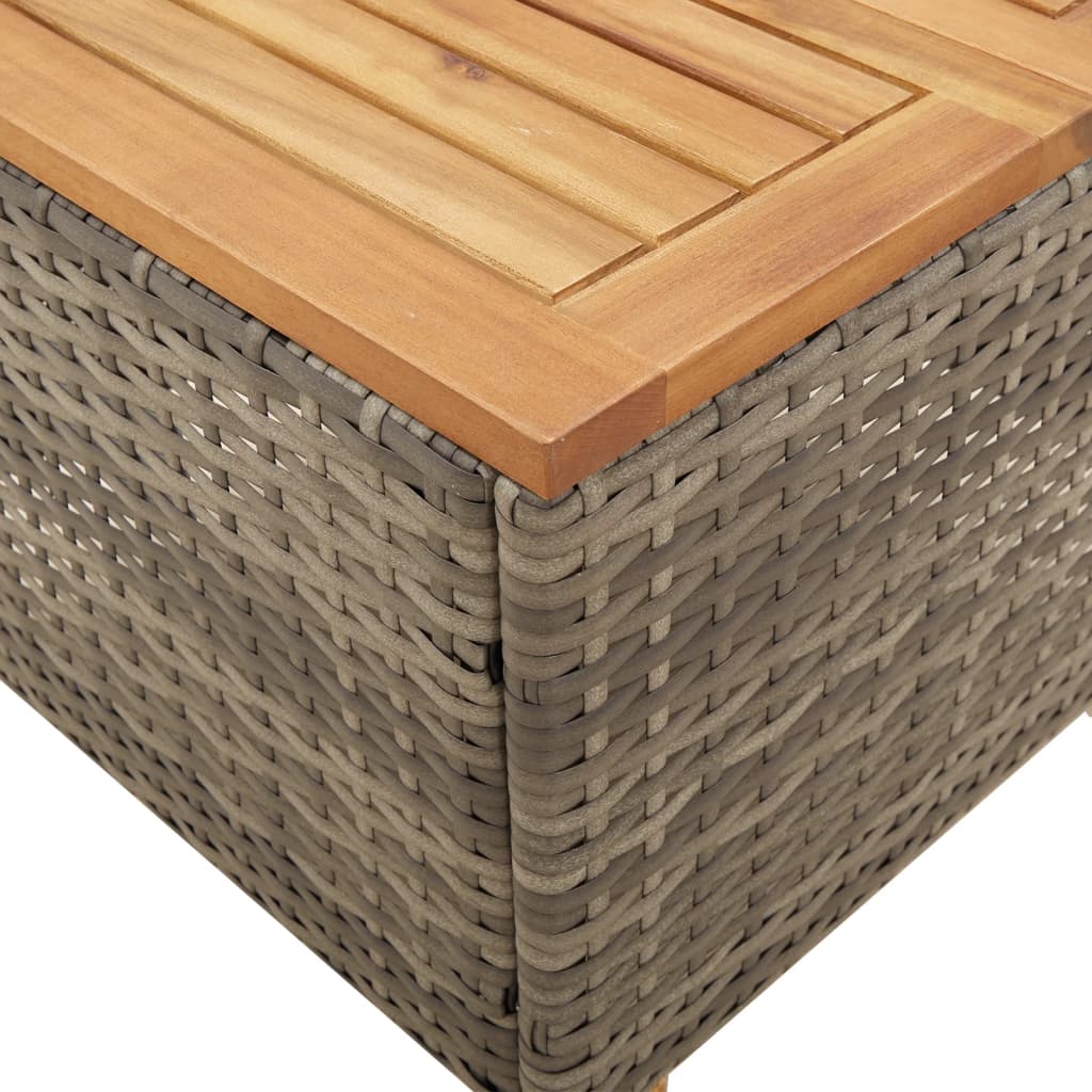 Garden Table 45X45X37 Cm Poly Rattan Acacia Wood