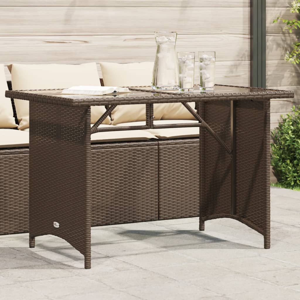 Garden Table With Top 110X68X70 Cm Poly Rattan