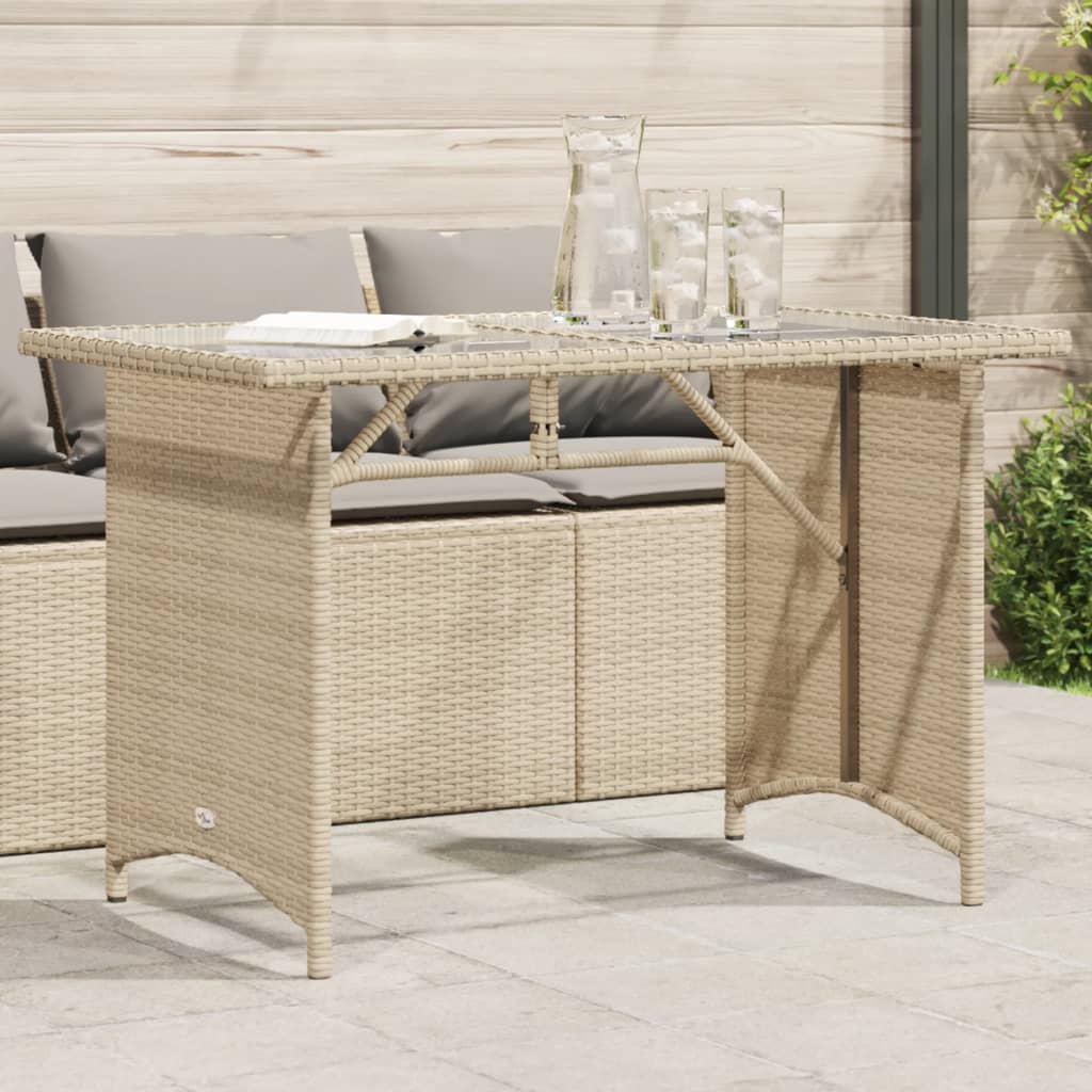 Garden Table With Top 110X68X70 Cm Poly Rattan