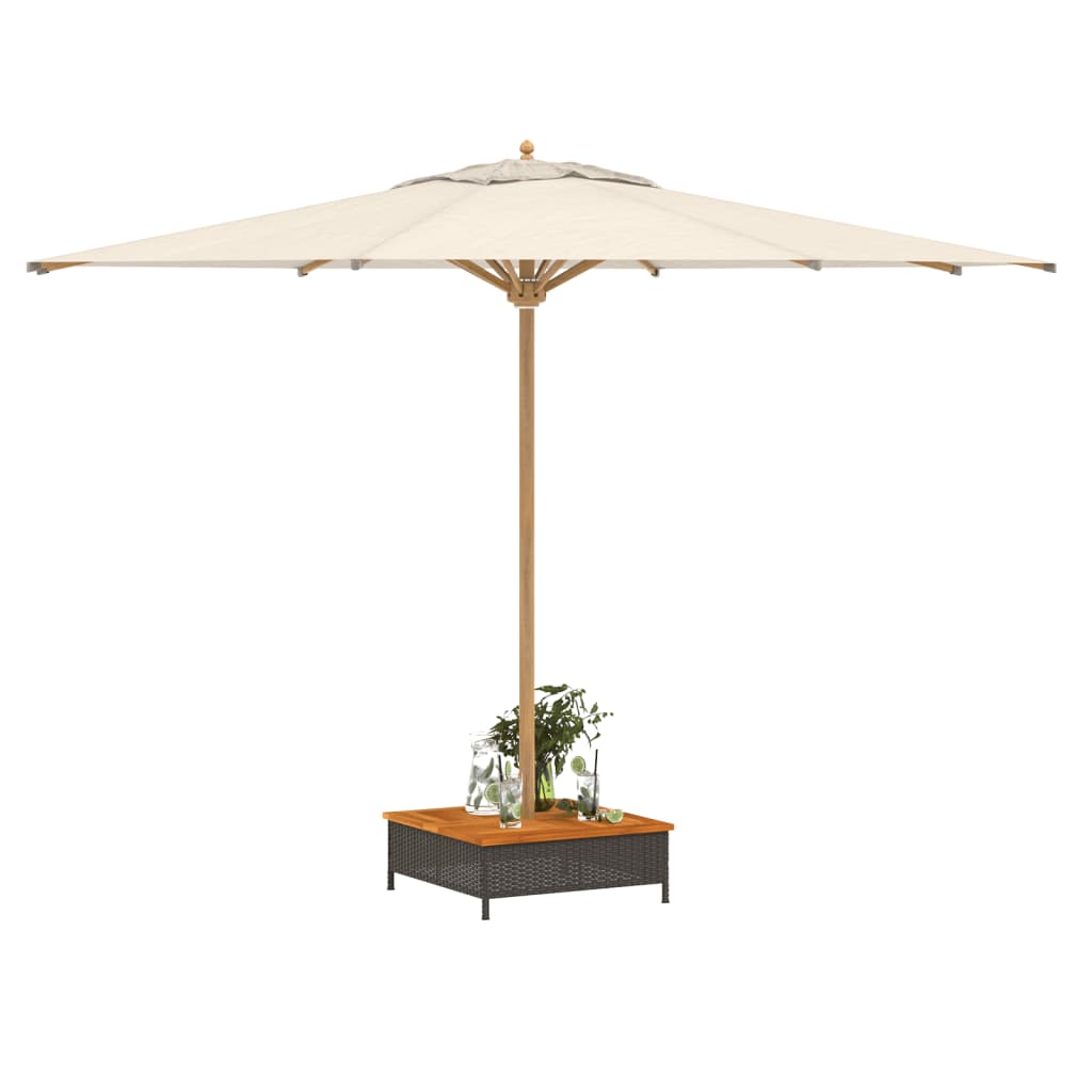 Parasol Base Cover 70X70X25 Cm Poly Rattan And Acacia