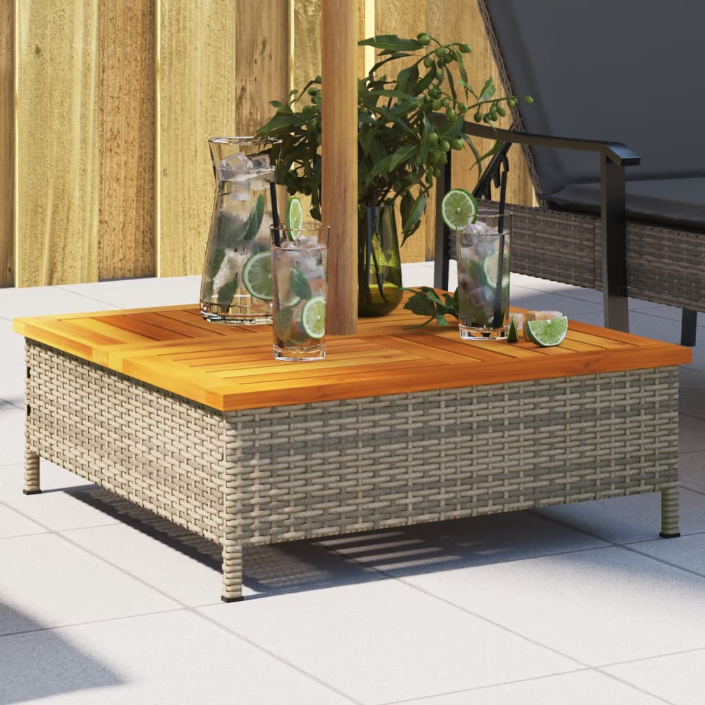 Parasol Base Cover 70X70X25 Cm Poly Rattan And Acacia
