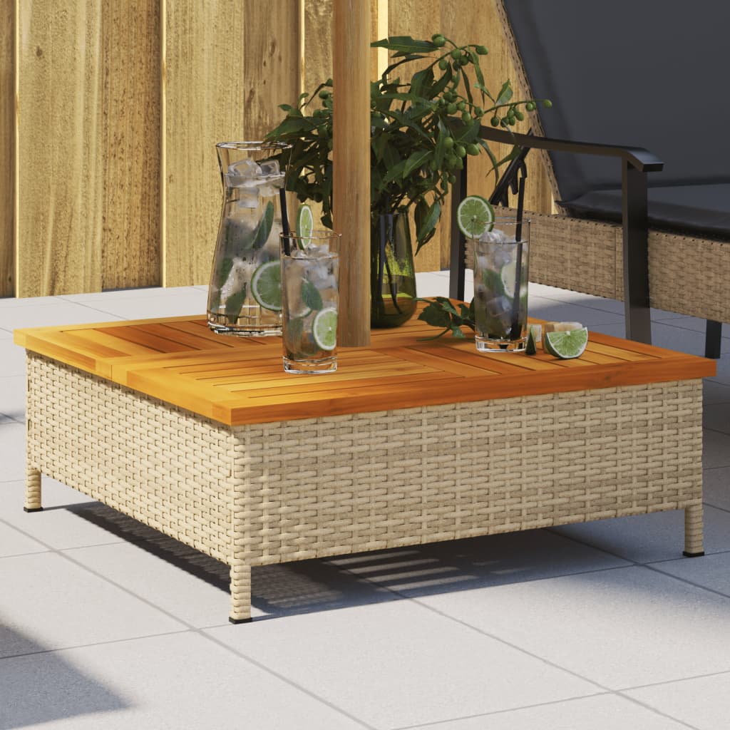 Parasol Base Cover 70X70X25 Cm Poly Rattan And Acacia