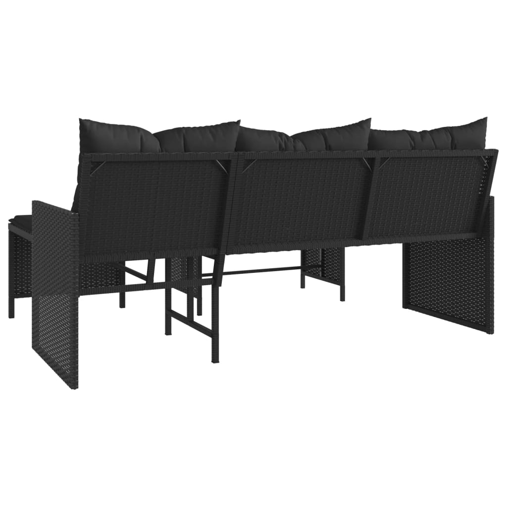 Garden Sofa With Table And Cushions L-Shaped Poly Rattan