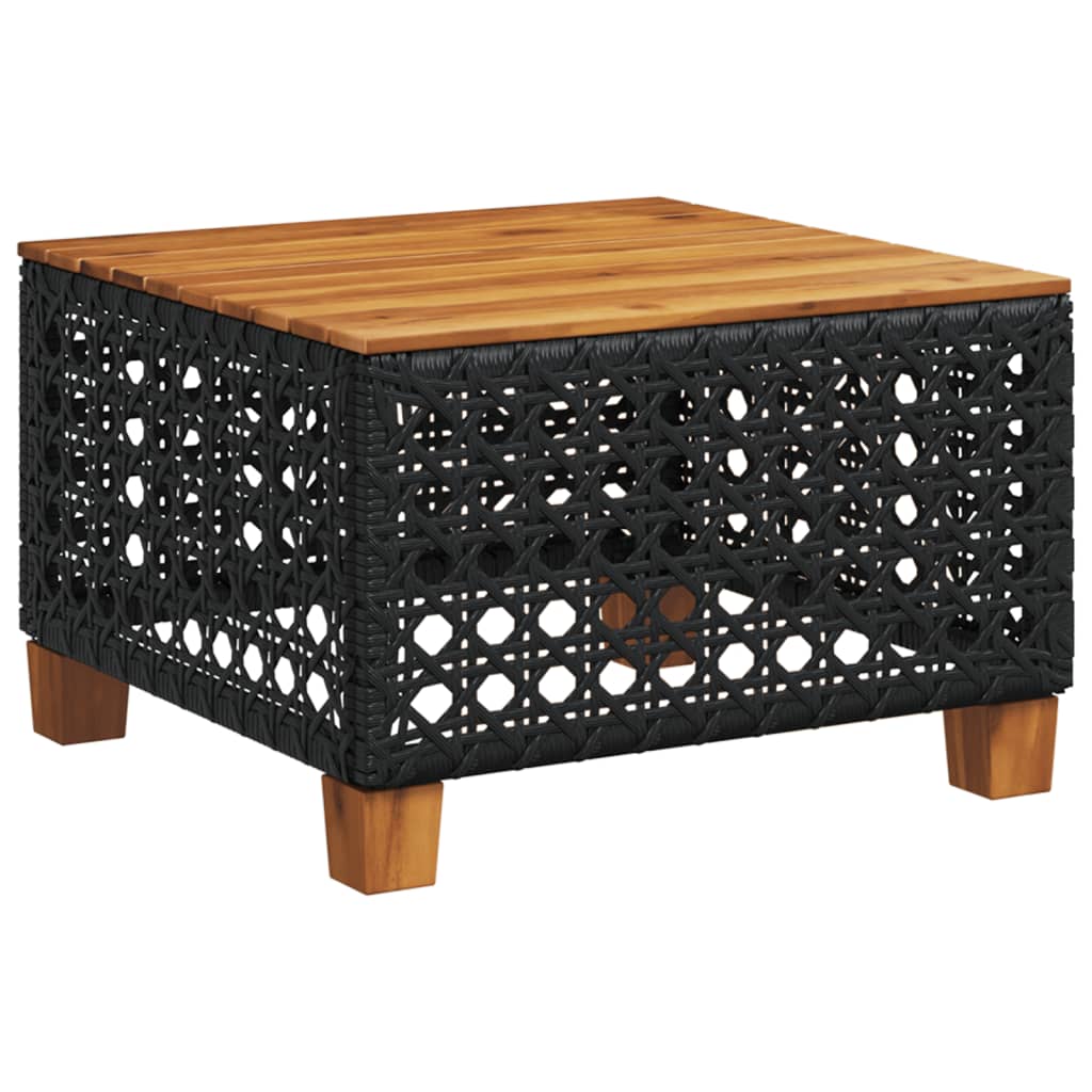 Garden Table 55X55X36 Cm Poly Rattan Acacia Wood