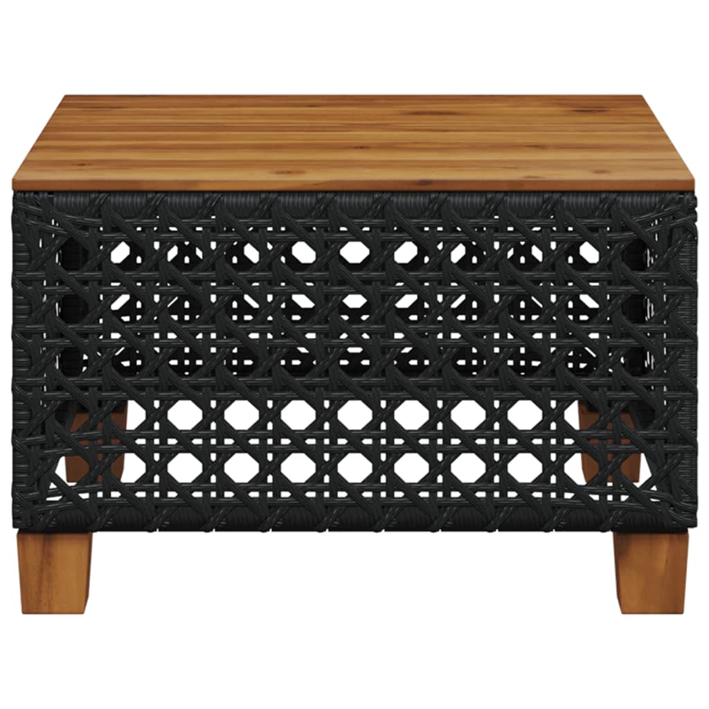 Garden Table 55X55X36 Cm Poly Rattan Acacia Wood
