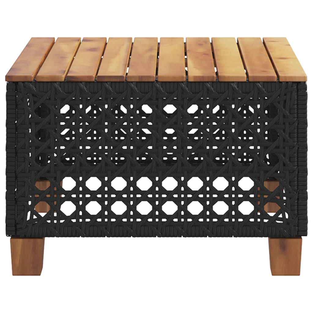 Garden Table 55X55X36 Cm Poly Rattan Acacia Wood