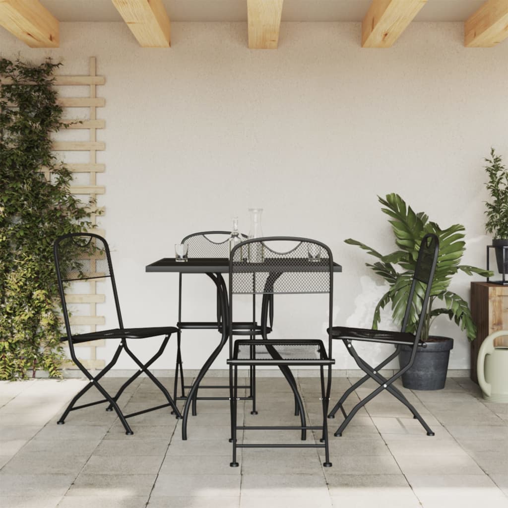 3 Piece Garden Dining Set Anthracite Metal Mesh