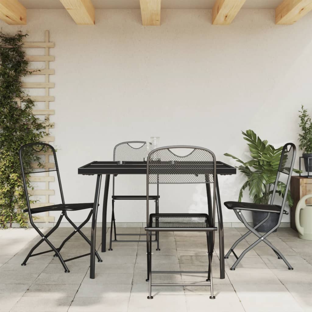 3 Piece Garden Dining Set Anthracite Metal Mesh