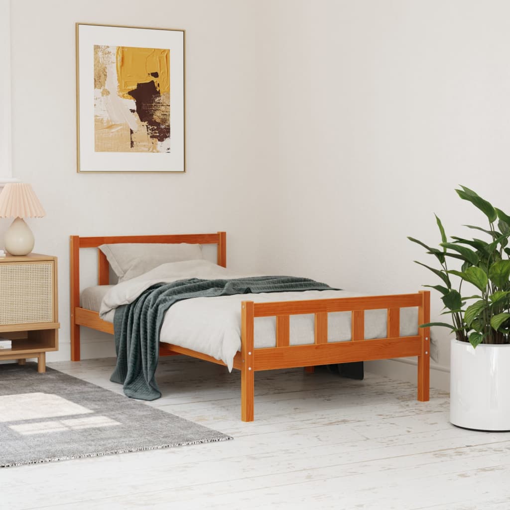 810661 Bed Frame Without Mattress Solid Wood