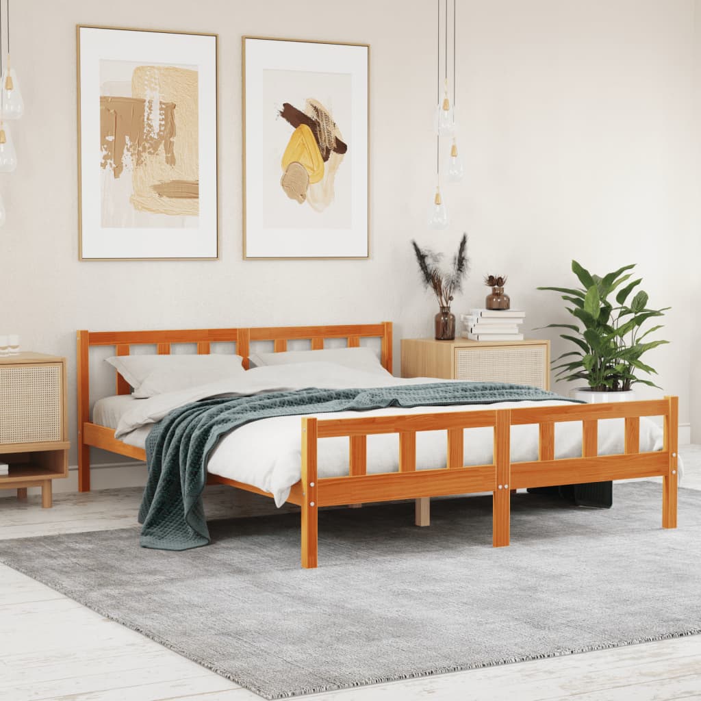 810661 Bed Frame Without Mattress Solid Wood