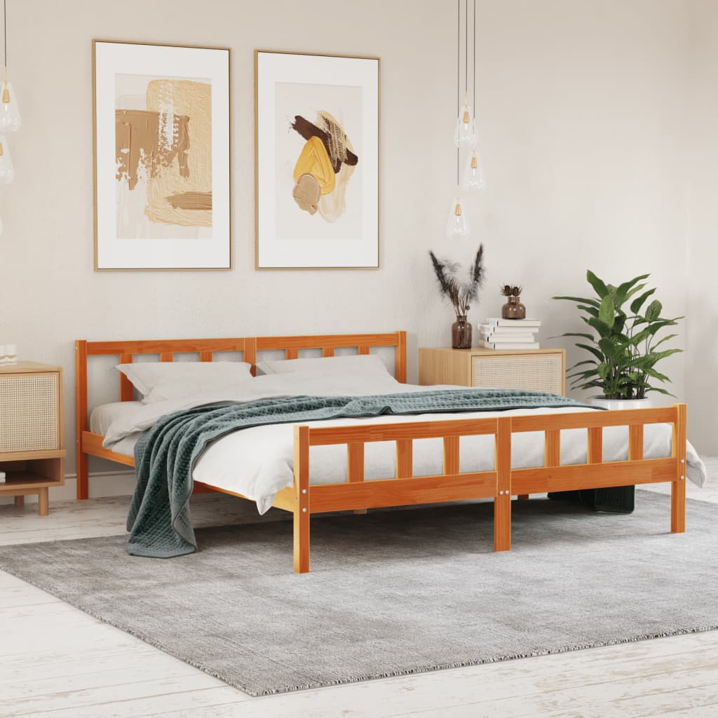 810661 Bed Frame Without Mattress Solid Wood