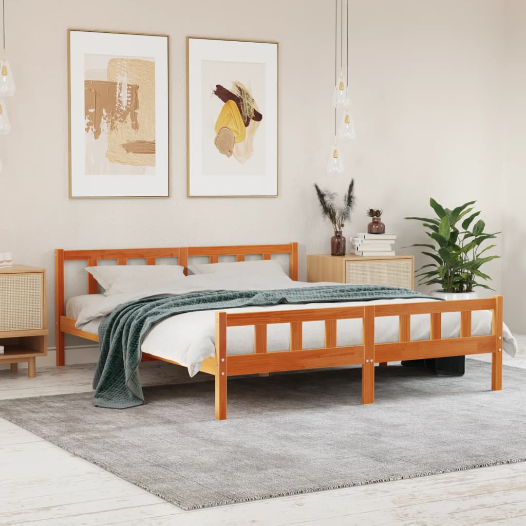 810661 Bed Frame Without Mattress Solid Wood