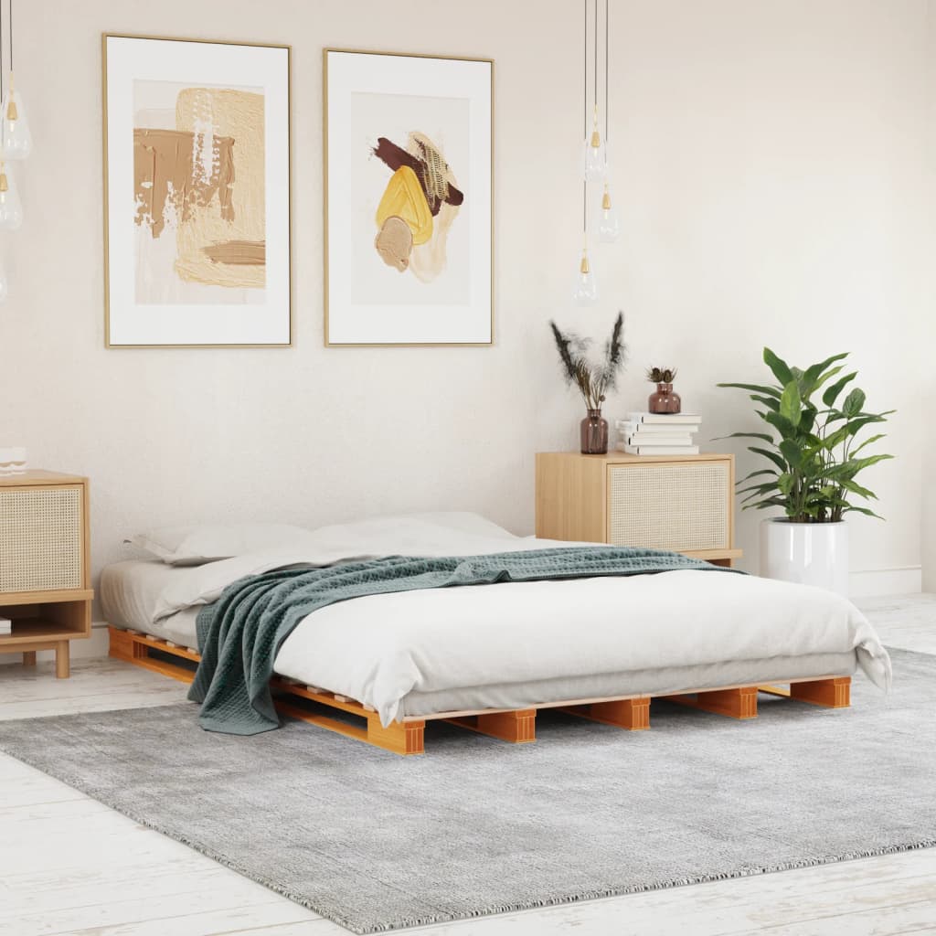 Pallet Bed Without Mattress Super King Size Solid Wood