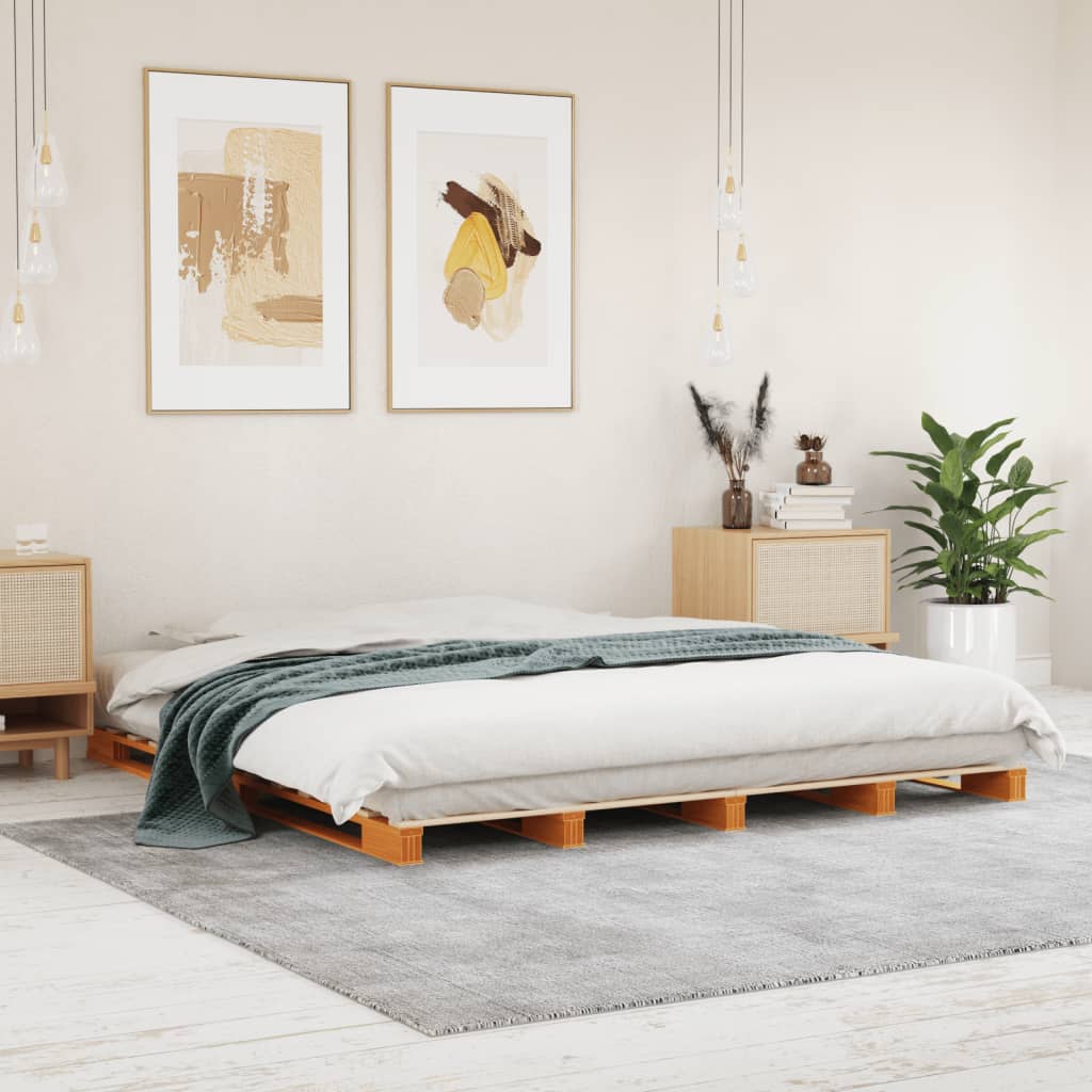 Pallet Bed Without Mattress Super King Size Solid Wood
