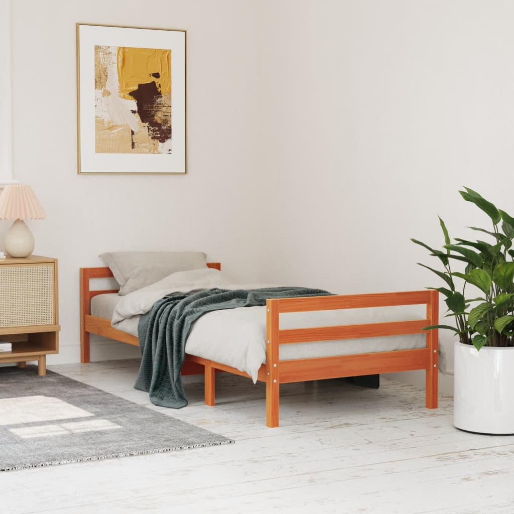 Bed Frame Without Mattress Solid Wood Pine