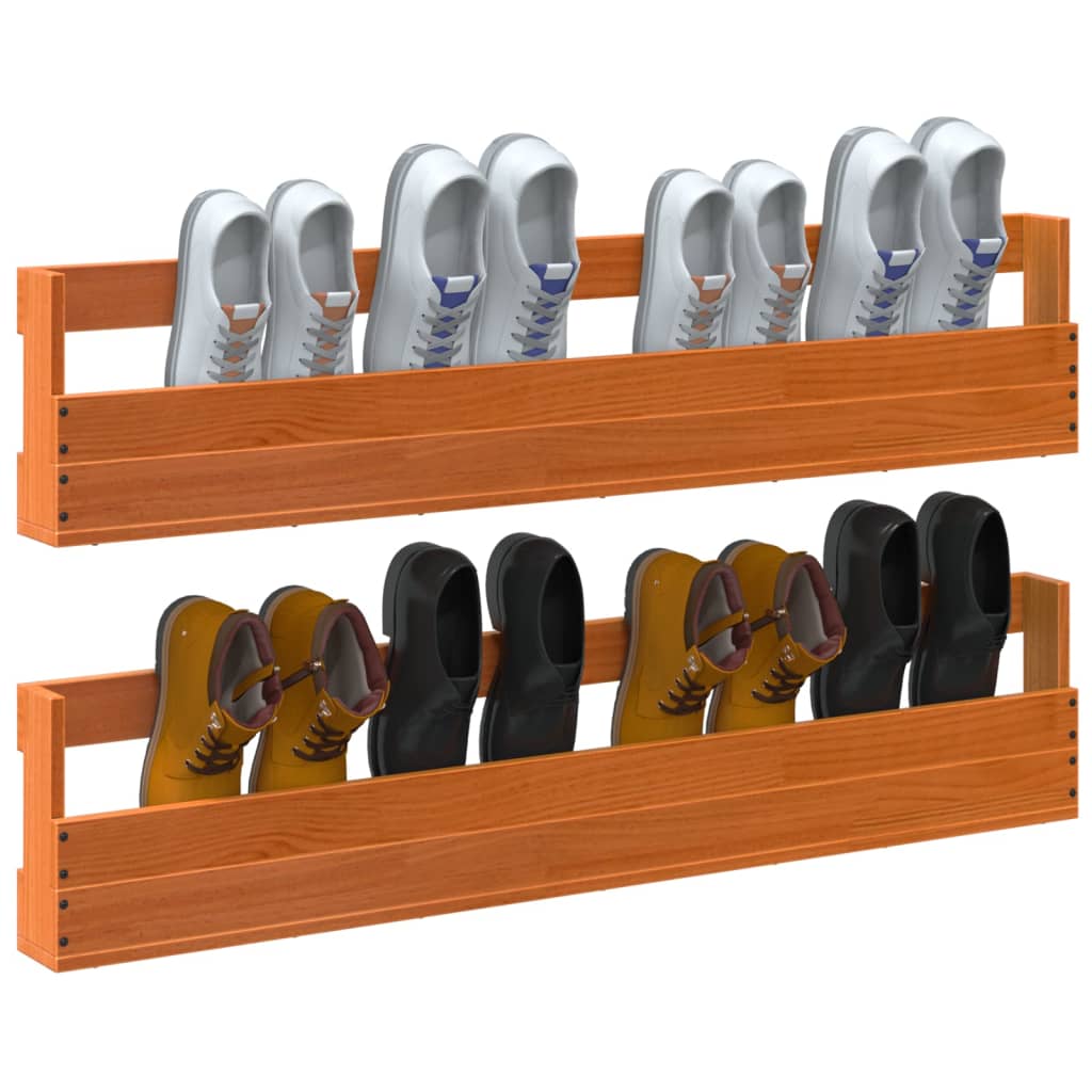 Wall-Mounted Shoe Racks 2 Pcs 110X8.5X23.5 Cm Solid Wood Pine