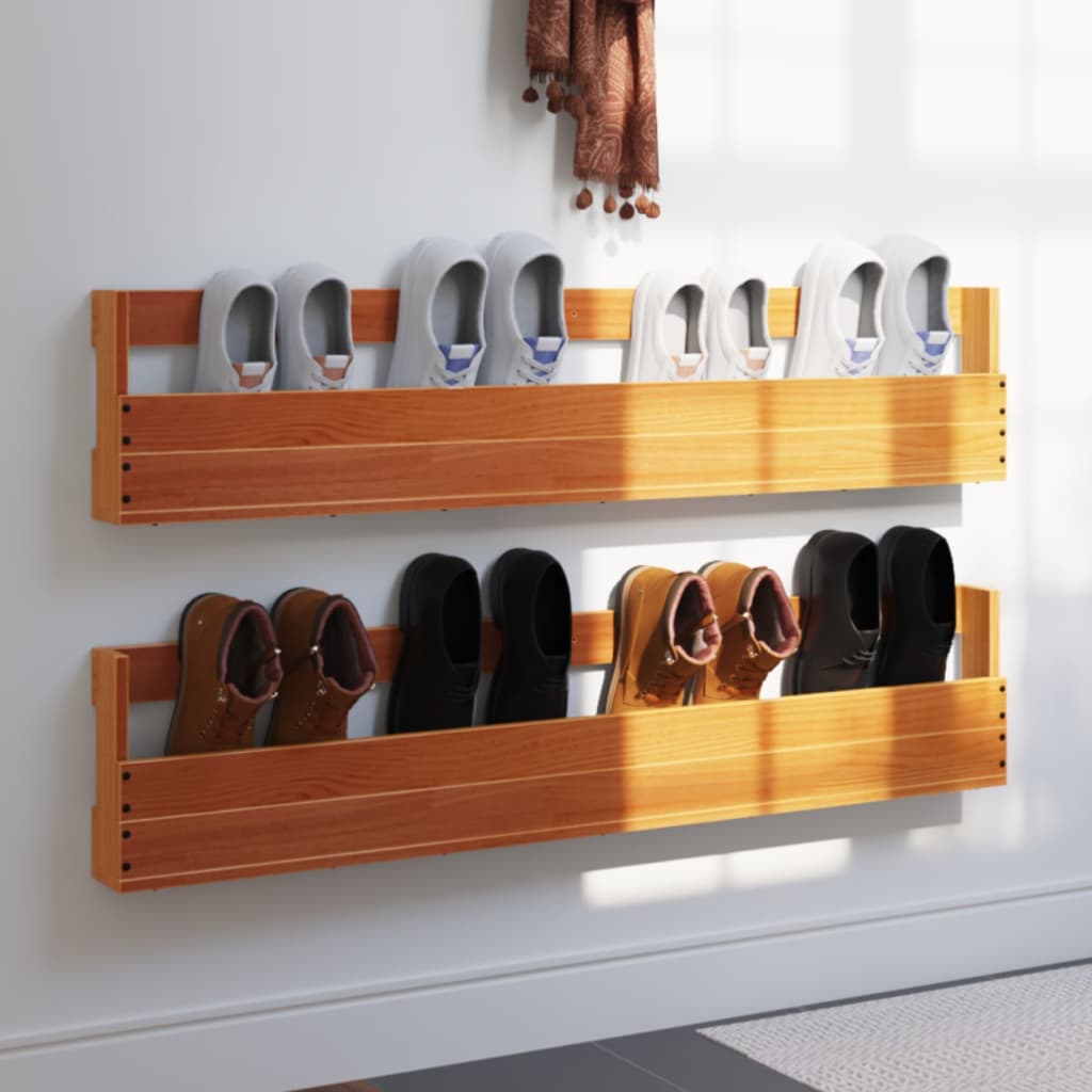 Wall-Mounted Shoe Racks 2 Pcs 110X8.5X23.5 Cm Solid Wood Pine
