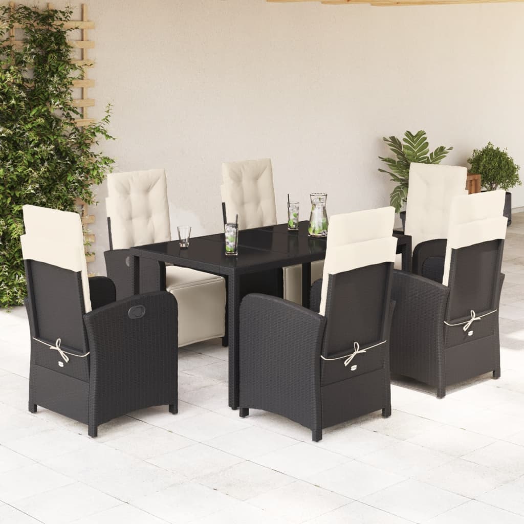 5 Piece Garden Dining Set With Cushions Poly Rattan