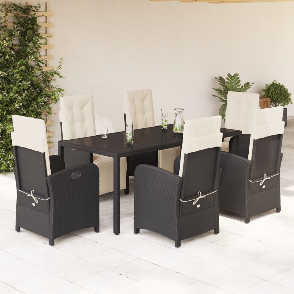 5 Piece Garden Dining Set With Cushions Poly Rattan